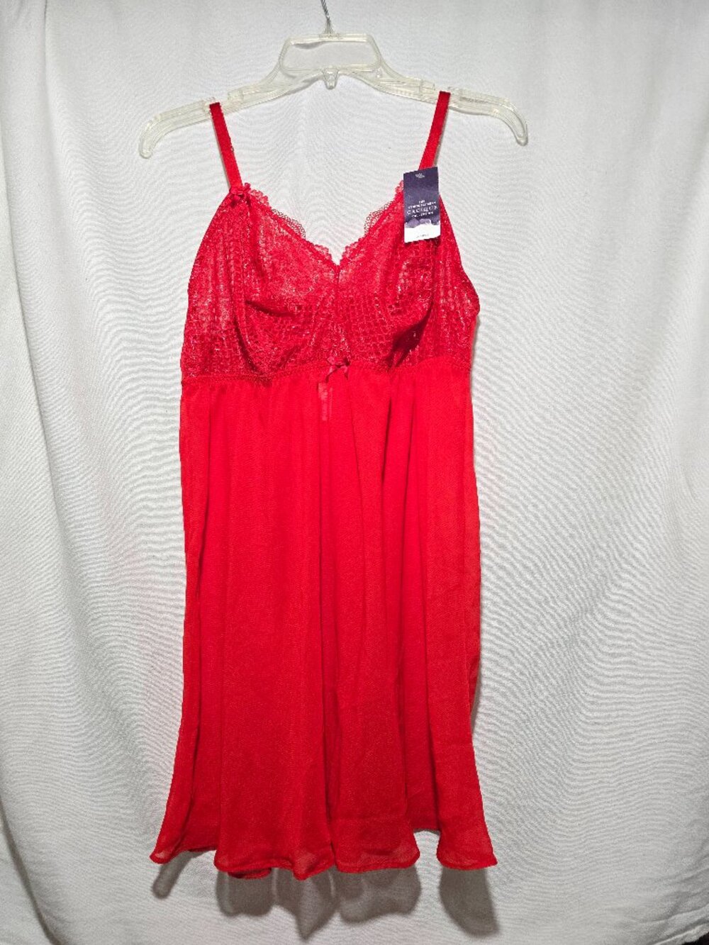 NWT Cacique Red Lace Babydoll Chemise Plus Size 14/16 Seriously Sexy NEW